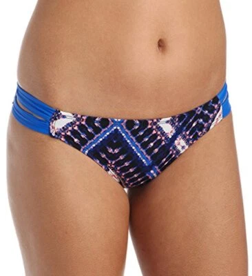 Hurley Natación Mujer Tie-Dye Cuerda Pantalón Braguita Bikini, Azul/Negro - L - Imagen 1 de 4