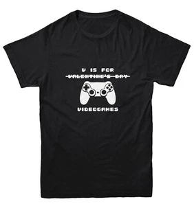 V Is For Video Games - NOT Valentine's Day Controller Youth T-Shirt - Picture 1 of 20