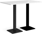 Brescia rectangular poseur table with flat square black bases 1400mm x 800mm - w