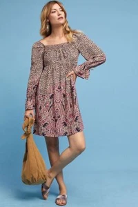 NEW Anthropologie Milou Babydoll Peasant Dress by Maeve Size L (Orig. $138) - Picture 1 of 4