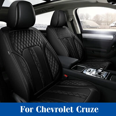 适用于雪佛兰科鲁兹 2011 - 2019 年汽车座椅套 5 座套聚氨脂合成革靠垫垫 — 第 1/4 张图片