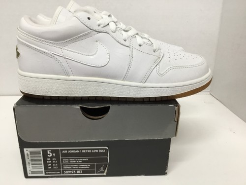 Jordan Air Jordan 1 Retro Low(GS) scarpa bambino 309193 103 taglia 5 bianca "vintage" 2007