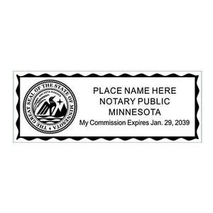 State of Minnesota | Custom Rectangle Self-Inking NOTARY SEAL RUBBER STAMP - Picture 1 of 2