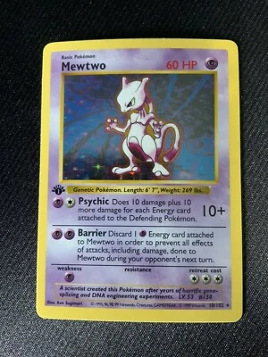 Pokémon TCG 1999 Mewtwo 1st Edition Shadowless Pokemon Card **RARE** - Image 1 of 4