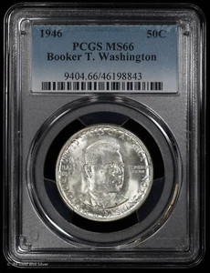 1946 50c Booker T. Washington Commemorative Half Dollar PCGS MS 66 | Unc BU - Picture 1 of 4