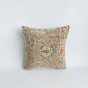 Handmade Turkish Rug Pillow, MultiColors Decorative Pillow Cover, 16x16 inc - Picture 1 of 9