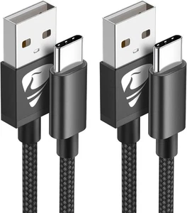 USB C Kabel [2er Pack 6ft] A auf C 3A Schnellladung Typ Schwarz - Bild 1 von 7