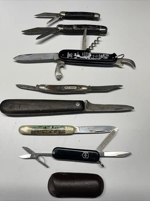 Vintage Lot Of 7 Pocket Knifes Older,Swiss Germany, USA Schrade Walden, Imperial - Image 1 of 4
