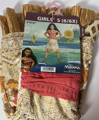 NEW Disney Princess Girls MOANA Dress Costume Halloween   Size: 6/6X - Image 1 of 3