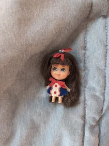 Vintage Liddle Kiddle 1960s Liz Kiddle 2" Doll Brown Hair Blue Eyes Mattel - Picture 1 of 8