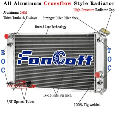 3 Row Radiator For 94-2005 Chevy Blazer S10 1994-2004 GMC Jimmy Sonoma 4.3L AT - Image 1 of 4