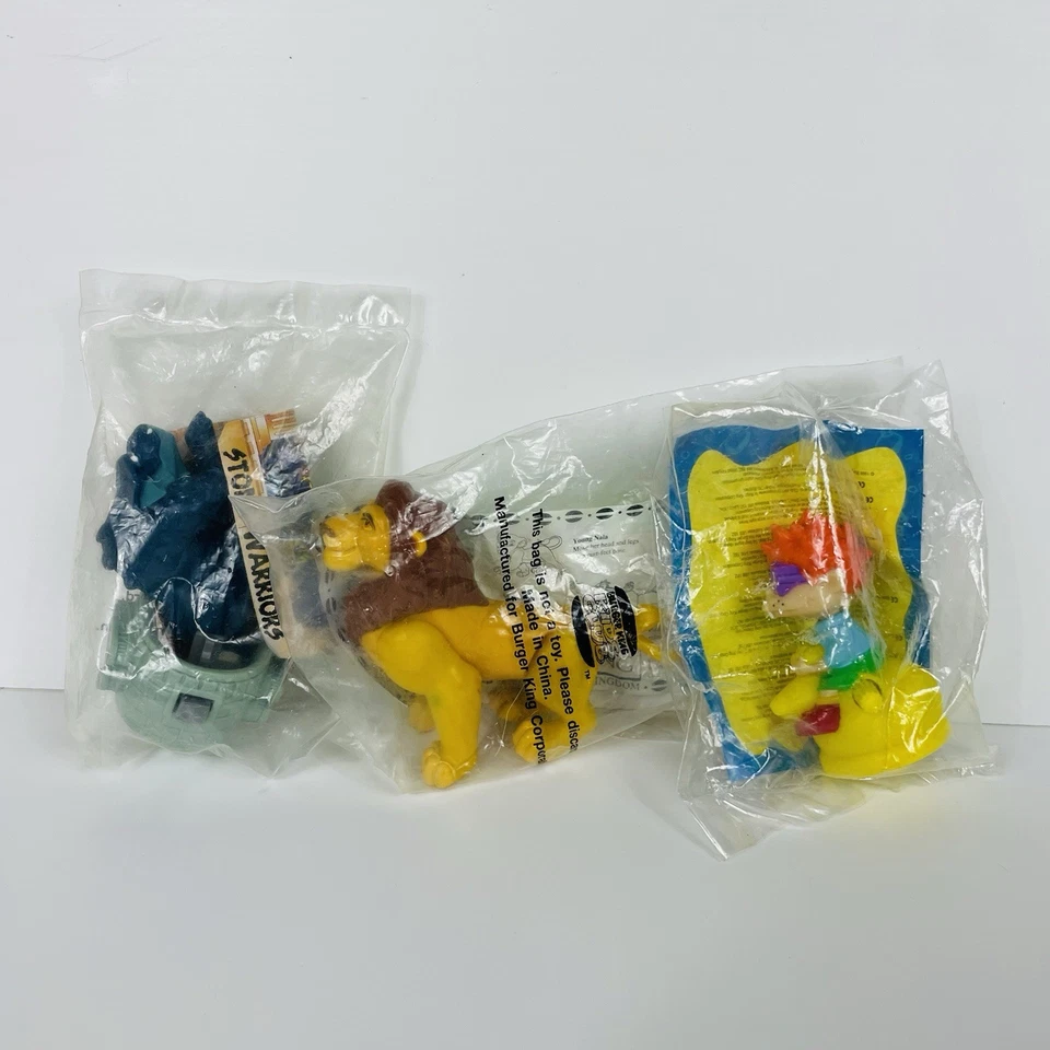 3 винтажных игрушки для детского питания 90-х Burger King лот товаров MIP Rugrats Gargoyles Lion King - Изображение 1 из 4
