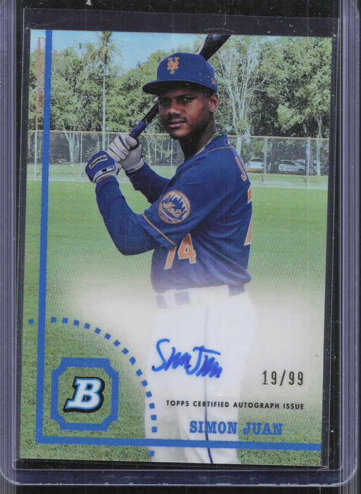 2022 Bowman Heritage Chrome #CPA-SJ Simon Juan Refractor Auto #/99 - Image 1 of 2