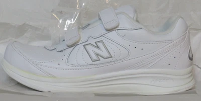 全新 Balance 女式运动鞋 5 D(宽)577 WWW 步行白色钩环 美国 全新带盒 — 第 1/4 张图片