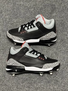 Nike Air Jordan 3 Black Cement Football Cleats 2008 No Box 324822 061 Men US 9 - Picture 1 of 10