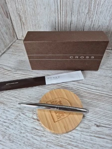 Cross Stylo Bille  Chrome  Trim Ballpoint Pen - With Luxury Gift Box - Picture 1 of 6