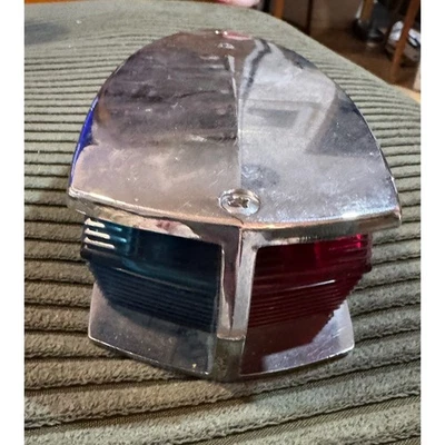 Luz de anclaje vintage cromada para barco roja verde marina popa - Imagen 1 de 4