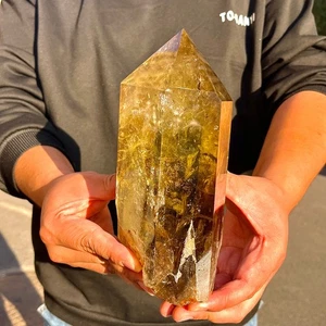 4.75LB Natural yellow crystal obelisk quartz crystal energy column Reiki - Picture 1 of 13