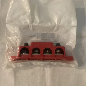Red & Black 5/16" 4 Stud Power Distribution Busbar Bus Bar With Cover - NEW - Picture 1 of 4