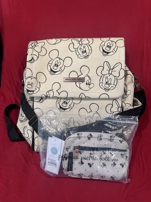 Petunia Pickle Bottom Mickey & Minnie Leather Diaper Boxy Backpack with Belt Bag - Image 1 of 4