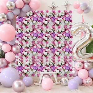 Panel de Pared Flor Hortensia Artificial 6 Piezas para Boda Fiesta Telón de Fondo 60X40CM - Imagen 1 de 11