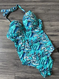 BIBA Traje De Baño Con Control De Barriga Halter Talla 32DD BNWT - Imagen 1 de 11