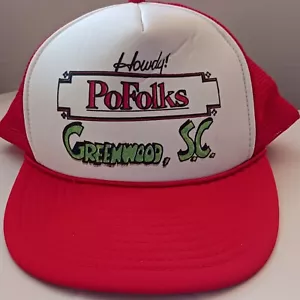 Howdy PO Folks Greenwood SC Snapback Truckermütze POFolks Restaurant - Bild 1 von 5