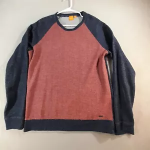 Hugo Boss Sweater Mens Large Orange Label Navy Blue Long Sleeve Crew Neck Knit - Picture 1 of 8