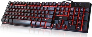 Großdruck Tastatur mit Hintergrundbeleuchtung 104 Tasten kabelgebunden USB Computertastatur - Bild 1 von 5
