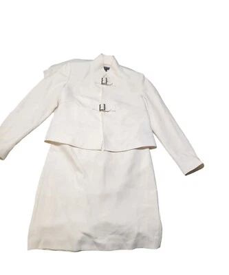 Anne Klein комплект юбка костюм миниатюрный слоновой кости размер 4 petite  - Изображение 1 из 4