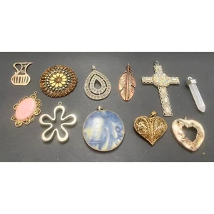 Vintage Contemporary Pendant Lot Rhinestone Crystal Stone Lot of 11 - Picture 1 of 10