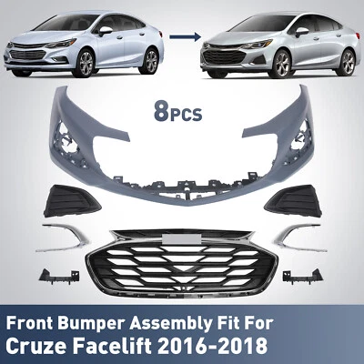 Front Bumper Cover Grille Assembly Kit  For 2016-2018 Chevy Cruze Facelift — 第 1/4 张图片