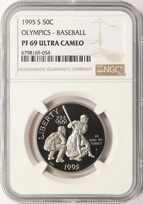 1995-S 50c Olympics - Baseball Commemorative Half Dollar NGC PF69 Ultra Cameo - Image 1 of 2
