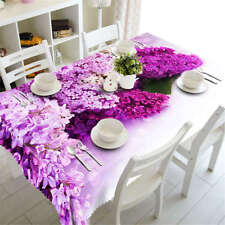 Purple Carnation 3D Tablecloth Table cover Cloth Rectangle Wedding Party Banquet