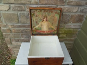RARE VINTAGE 1898 FAIRBANKS FAIRY SOAP CHRISTMAS Store Advertising Wood Box - Bild 1 von 24