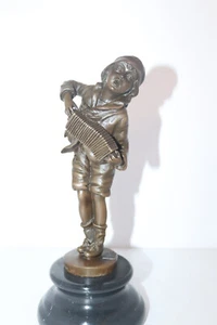 Bronze Skulptur Figur,"Akkordeonspieler",sign.D.H.Chiparus, H.24cm , 1,4Kilo /91 - Bild 1 von 5