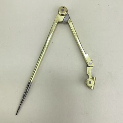 Brújula de dibujo antigua de latón y acero J P&S Foto 1 de 4