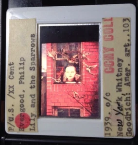 Philip Evergood "Lily & The Sparrows" American Modern Art 35mm Slide - Picture 1 of 3