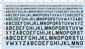 1:35 1:144 1:72 1:24 1:32 1:48 US ARMY USAAF FONTS Characters Model Marine Decal - Picture 1 of 1