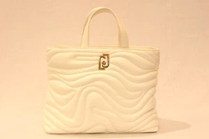 LIU JO AA4084 E0036 M TOTE ACHALA borsa a mano in ecopelle bianco OFF WHITE - Foto 1 di 6