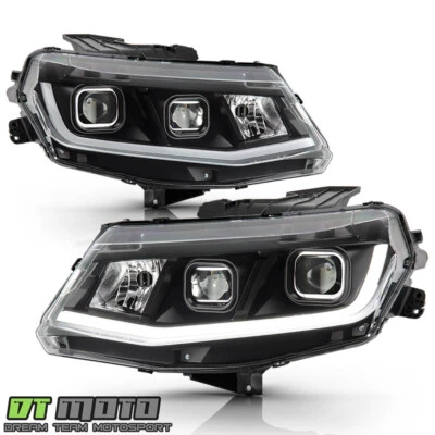 [Modelo halógeno] Faros proyectores dobles tubo LED Chevy Camaro 2016 2017 2018 Foto 1 de 4
