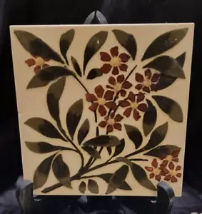 Antique Ceramic Victorian / Edwardian Floral Fireplace Tiles x 4 rare set - Picture 1 of 5