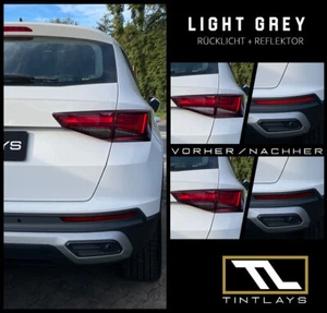 TINTLAYS passend für Seat Ateca Folienset Tuning Rücklicht Reflektor LIGHT Grey - Afbeelding 1 van 3