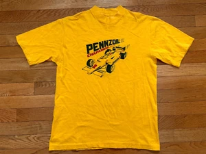 VTG 80s INDY 500 Pennzoil Al Unser T-Shirt 500 Single Stitch Chapparal Mens Sz S - Picture 1 of 5