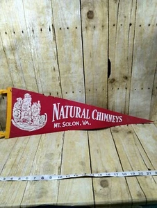 Vtg Felt Pennant Natural Chimneys Mt. Solon Va DAMAGED - Picture 1 of 10