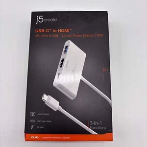 New J5create USB-C to HDMI 4K 144Hz & USB 3.2 with Power Delivery JCA399 - Picture 1 of 6