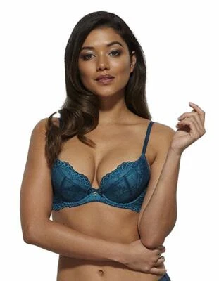 Gossard DEEP TEAL Superboost Lace Plunge Bra, US 32C, UK 32C - Image 1 of 4