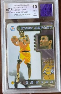 97-98 PROMAGS HEROES OF THE LOCKER ROOM #1 KOBE BRYANT GAME-WORN JERSEY BCCG 10 - Bild 1 von 2
