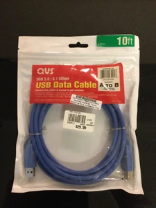 QVS USB 3.0/3.1 5Gbps data cable 10 feet/ 3 meter A to B application Brand new - Bild 1 von 3