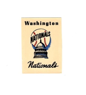 Logotipo vintage de los Nacionales de Washington de los años 50 "CALCOMANÍA tobogán de agua" Foto 1 de 2